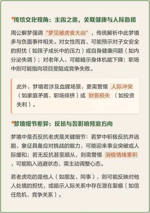 梦见被老虎吞噬预示着什么？