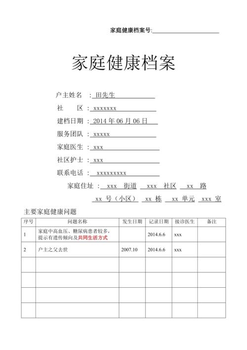 什么是家庭健康档案中的出生史记录？