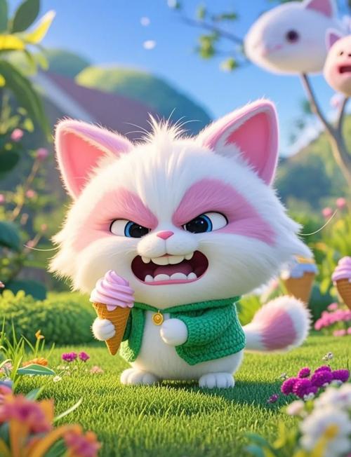 爱打扮的小猫迪士尼，好活泼的小猫咪，难道不是的吗？