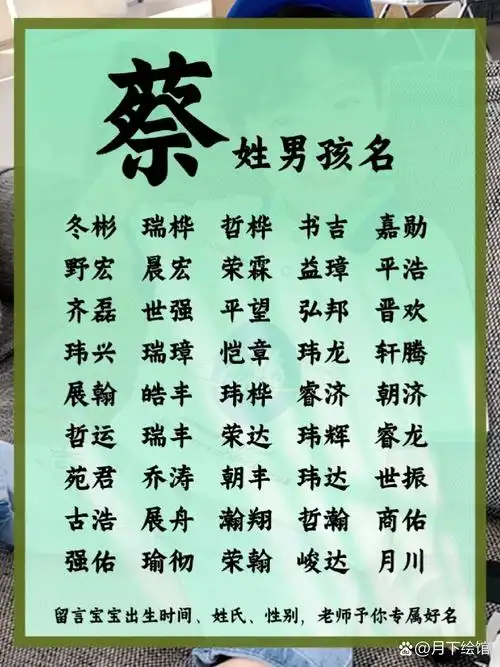 有哪些寓意深刻的名字适合姓蔡的男宝宝？