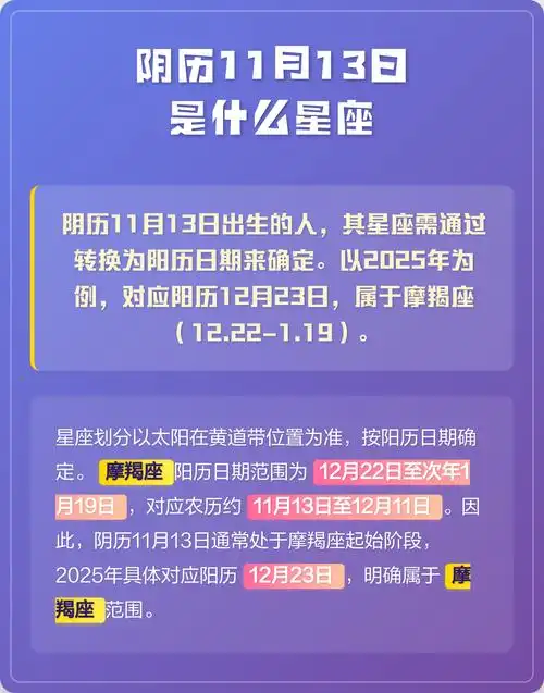 农历十一月十三日是公历哪一年的哪一天？