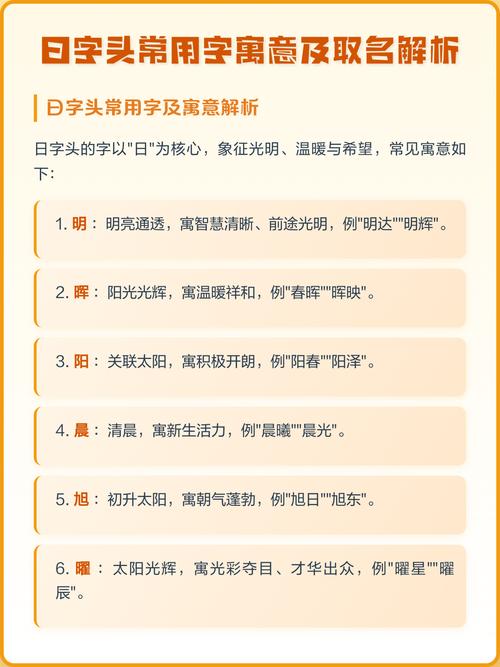 有哪些带日字头的吉祥字可以用来取名？