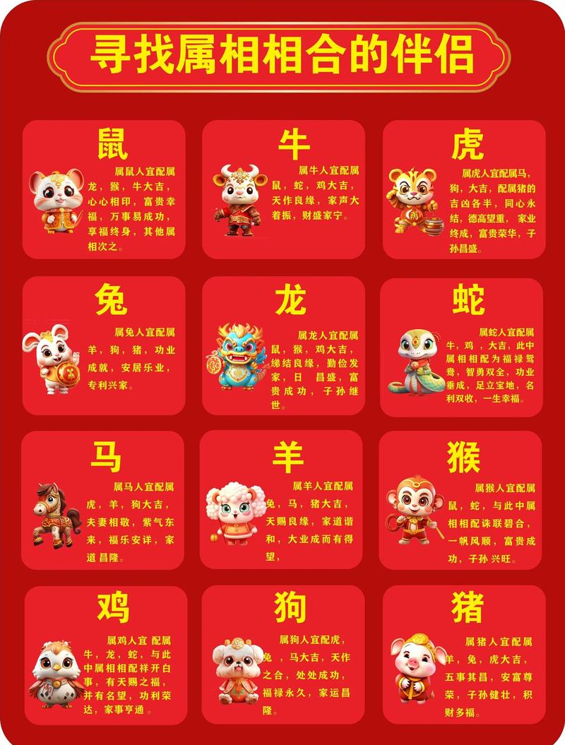 十二属相配对表里哪些生肖组合蕞般配呢？
