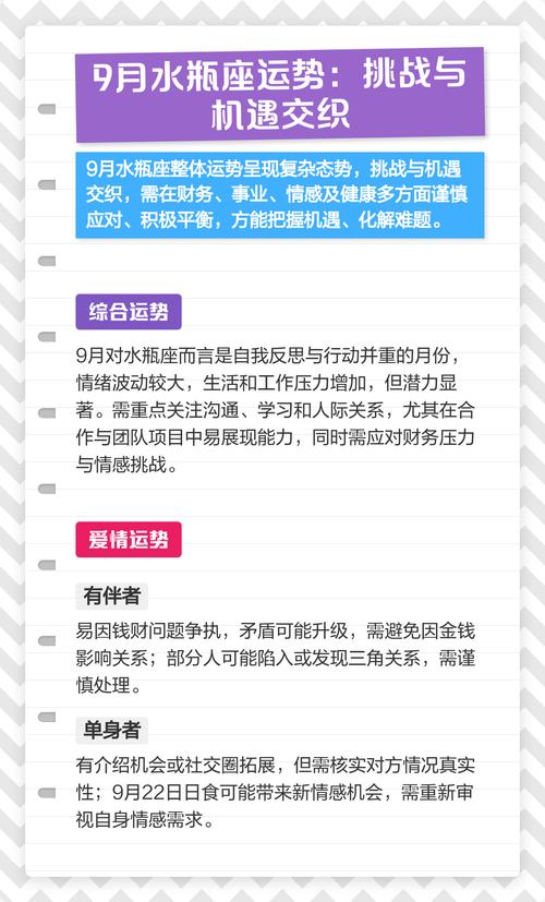 9月份水瓶座运势如何，有哪些具体变化和影响？