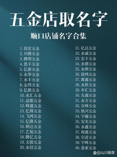 有没有好听顺口的五金店名字推荐？