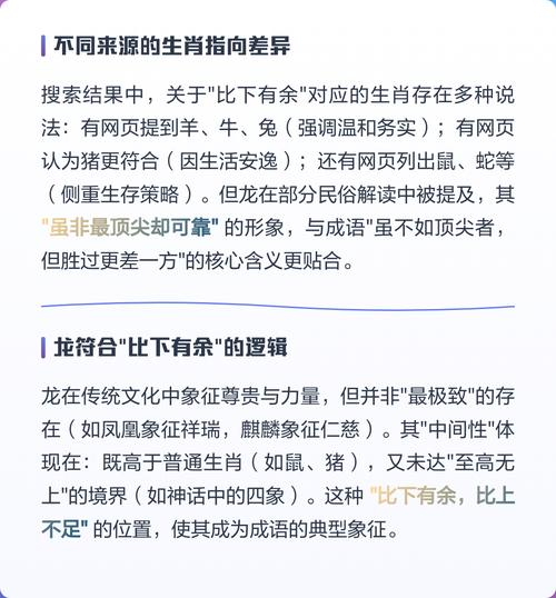比下有余的生肖是哪个？它的数字代表是什么？