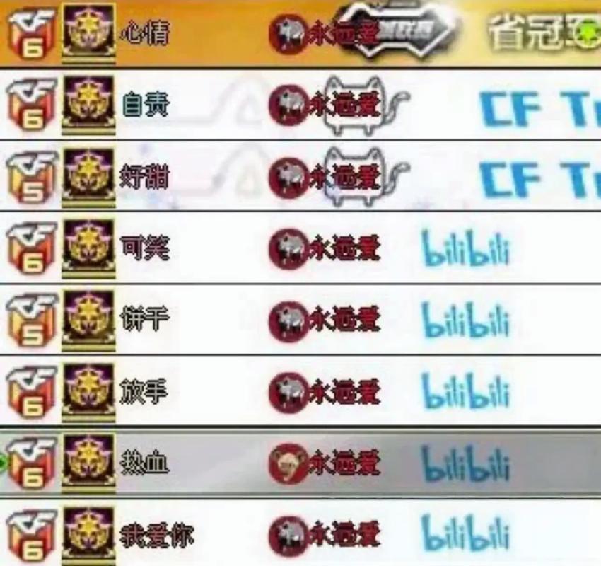 有没有推荐一些比较撩人的CF六字名字？