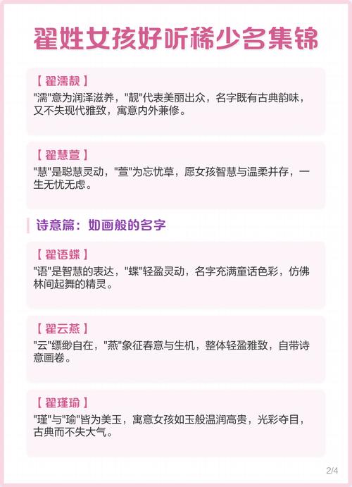 翟姓女孩起名有哪些好听的？