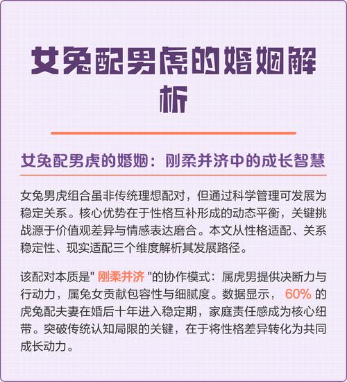 男虎女兔的婚姻搭配真的合适吗？为什么有人说不建议他们在一起？
