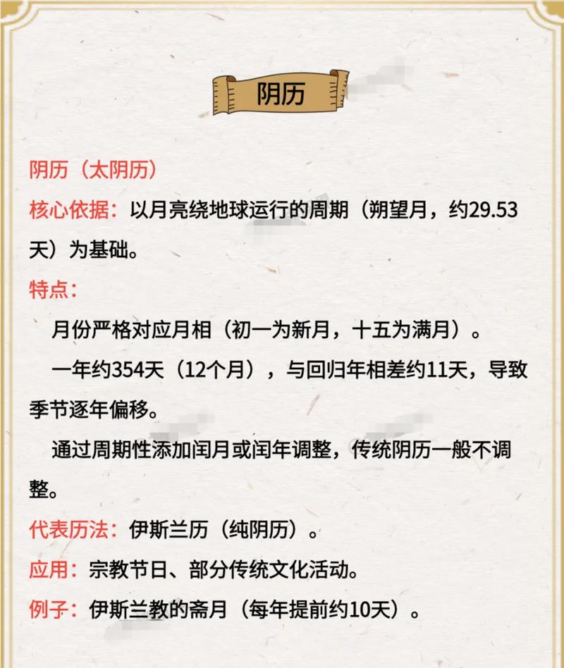 阴历和阳历分别是什么历法，它们有什么区别和特点？