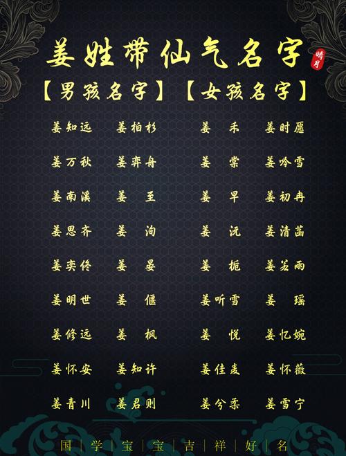 姓姜的女孩取个洋气点的四个字名字叫什么好？