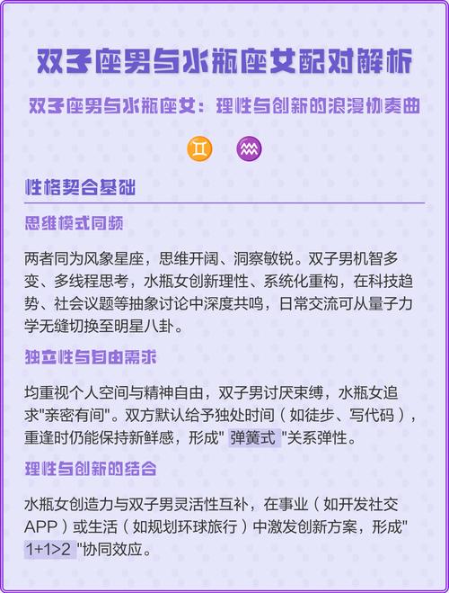 水瓶座女孩和双子座男孩配对会怎样？