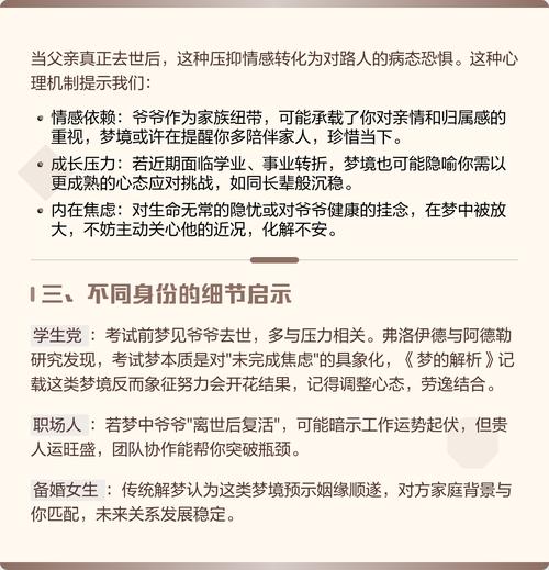 梦到以故爷爷复活有什么特殊征兆或预示？