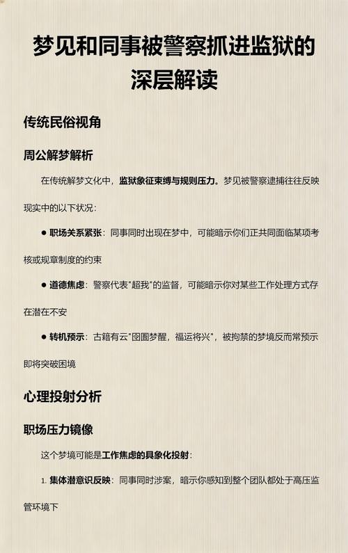 梦见同事被抓，这是不是预示着什么不好的征兆？