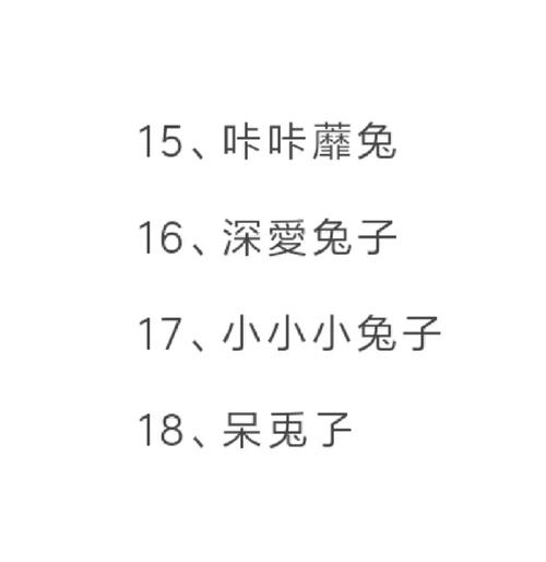 给兔子起个好听的名字，有没有什么的建议呢？