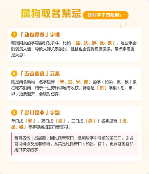 属狗宝宝取名时有哪些字是应该避免使用的禁忌呢？