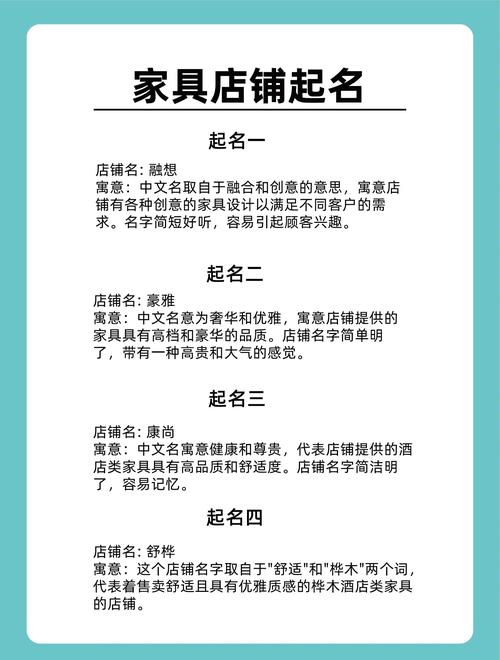如何为家具厂起一个既创意又吸引人的店名？