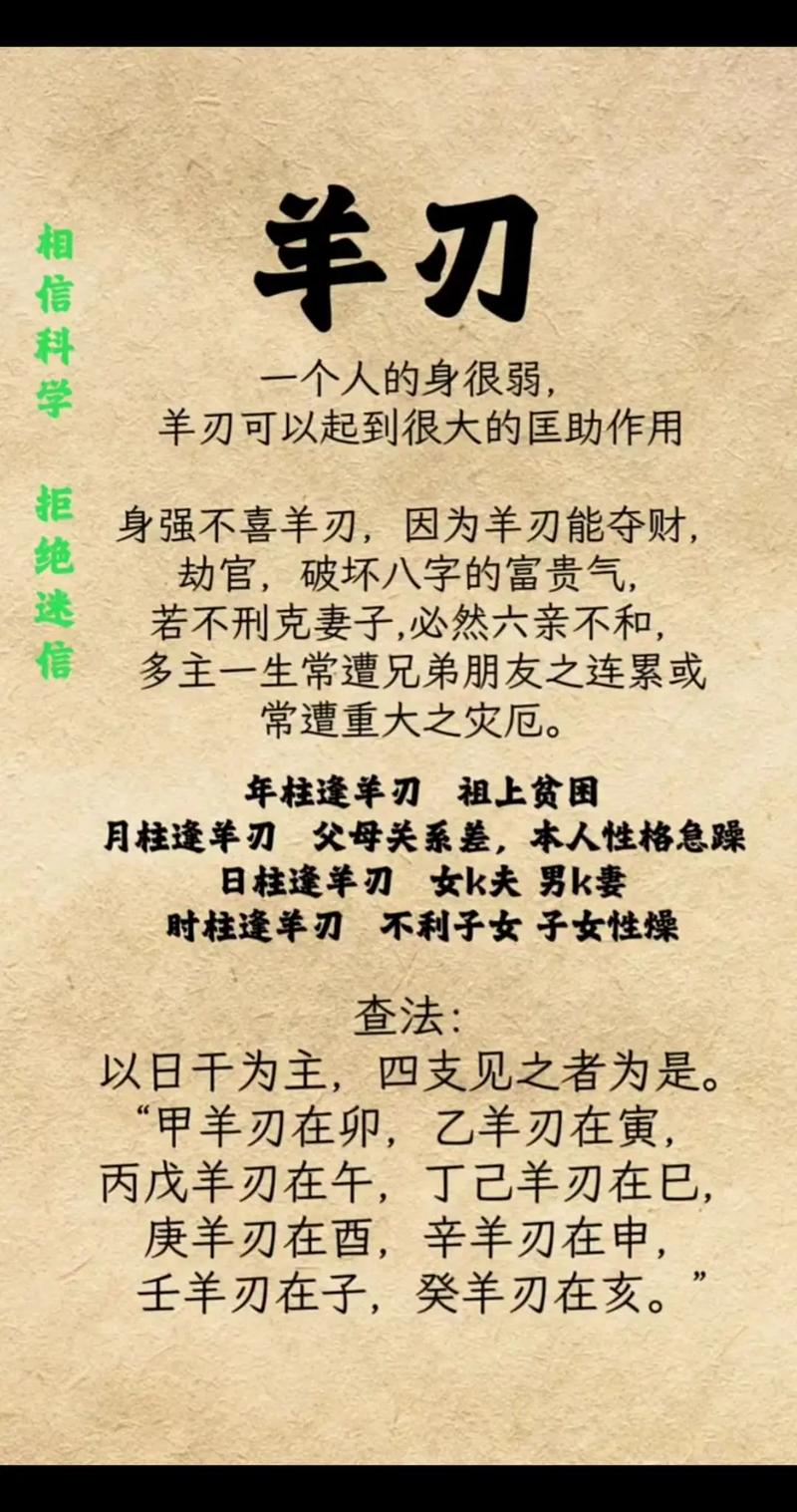 八字中伤官食神羊刃分别指什么？如何理解它们在命理中的含义？