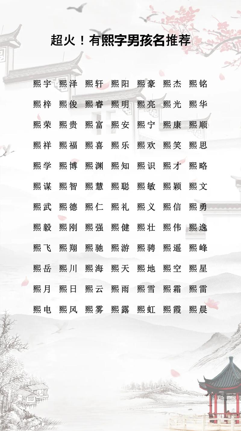 带熙字的男孩名字有哪些比较好听的呢？