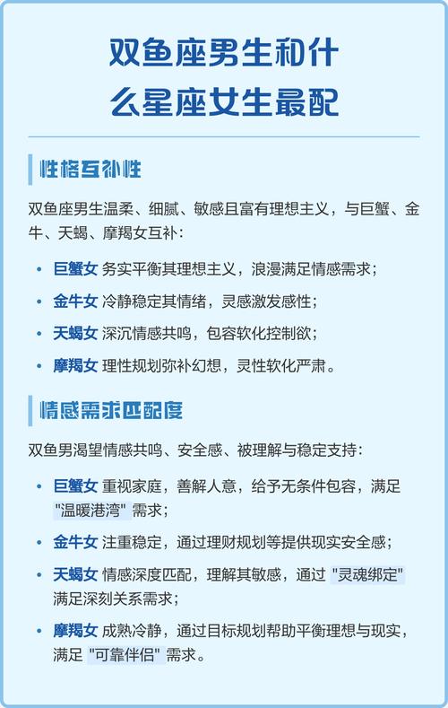 双鱼座的女生最适合哪个星座的男生？