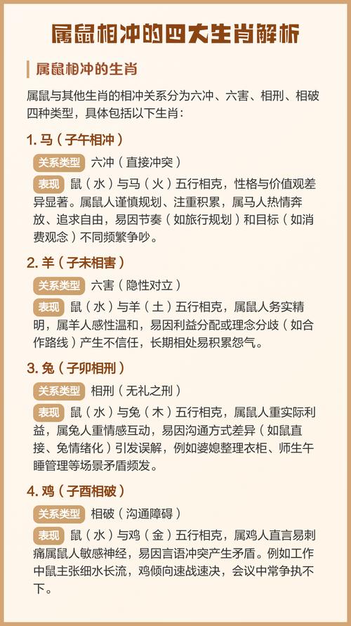 属鼠人的相冲相克生肖有哪些？