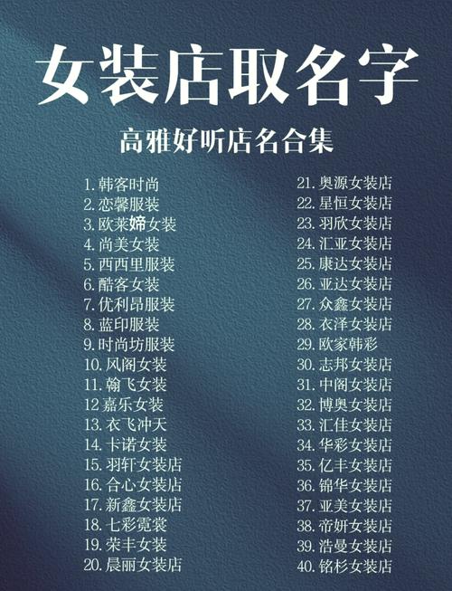 有没有什么个性独特的女装店名推荐？