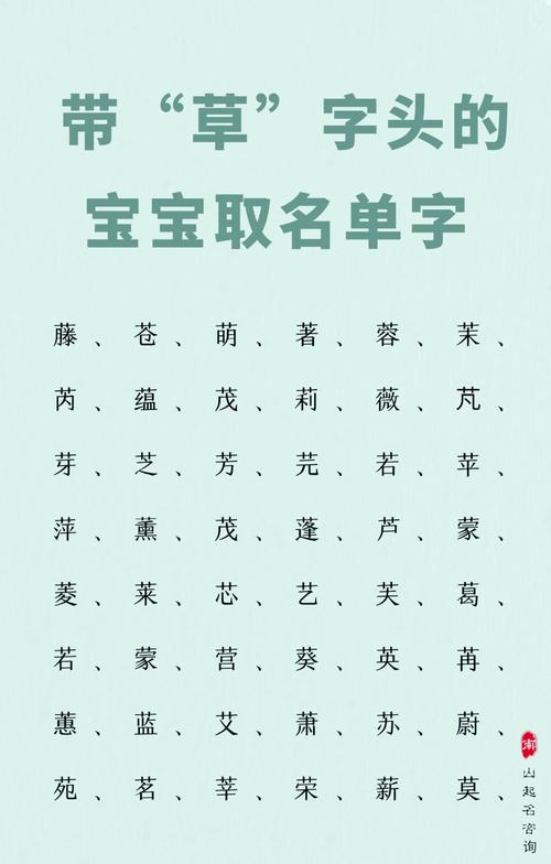哪些草字头的字适合作为女孩名字？