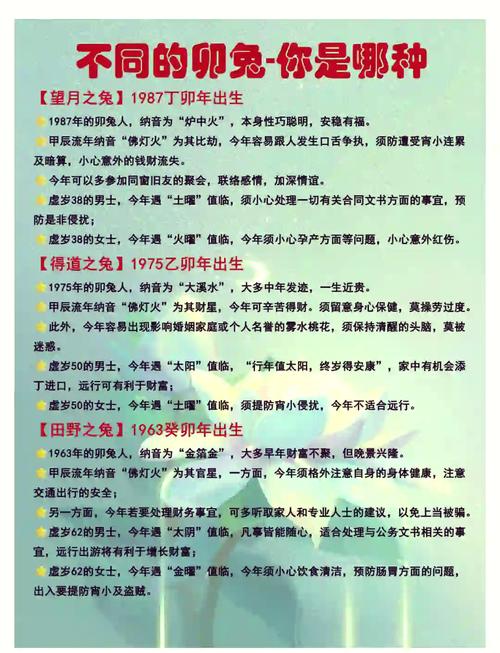 1987年属兔的人本命年运势如何，需要注意哪些事项？