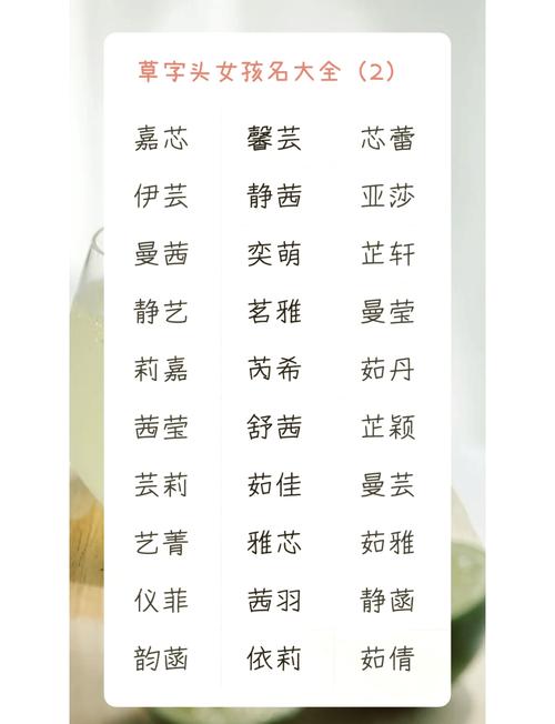 带有草字头和口字旁寓意美好的女孩名字有哪些推荐？
