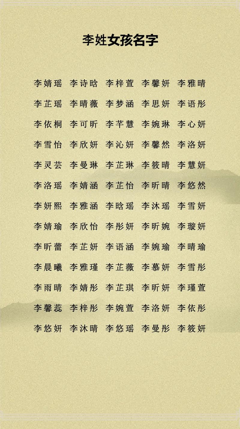 李姓四个字的名字大全有哪些？推荐一些好吗？