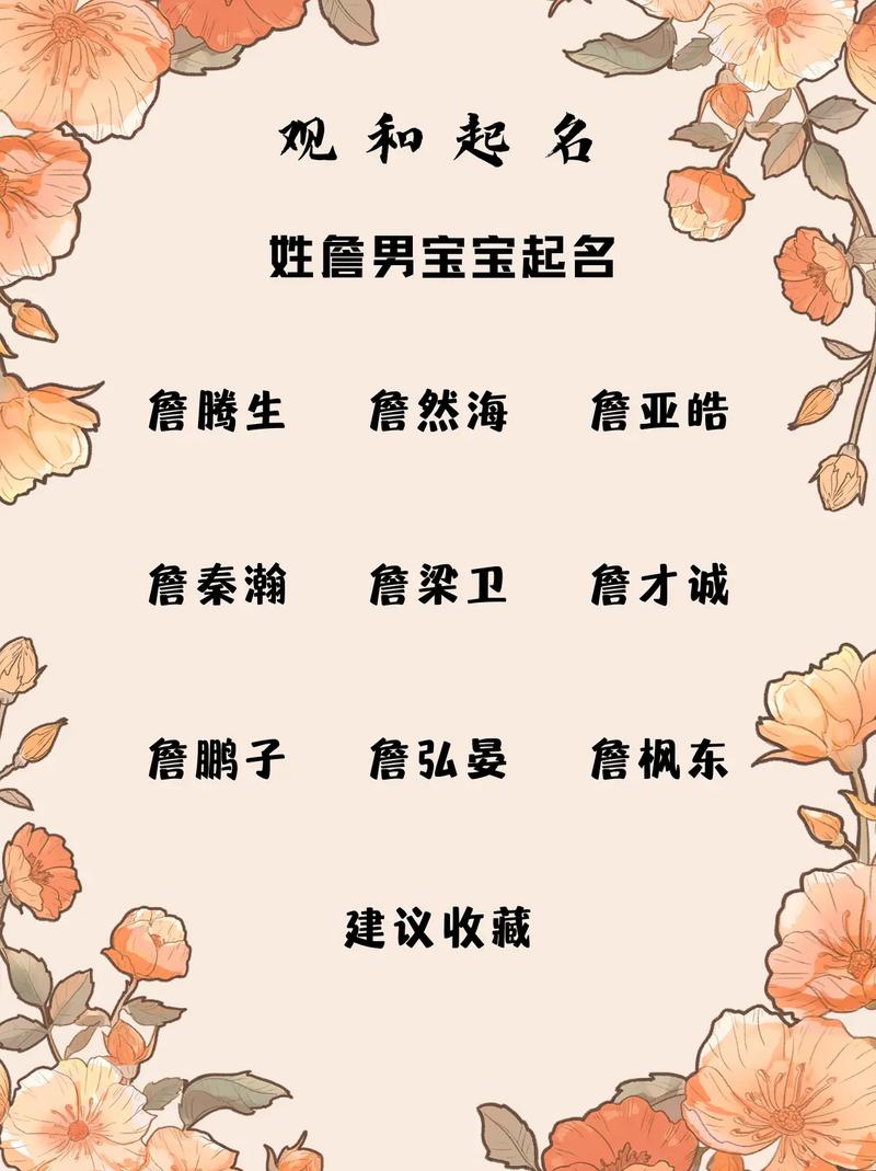 有哪些狗年生的姓詹男孩名字推荐？