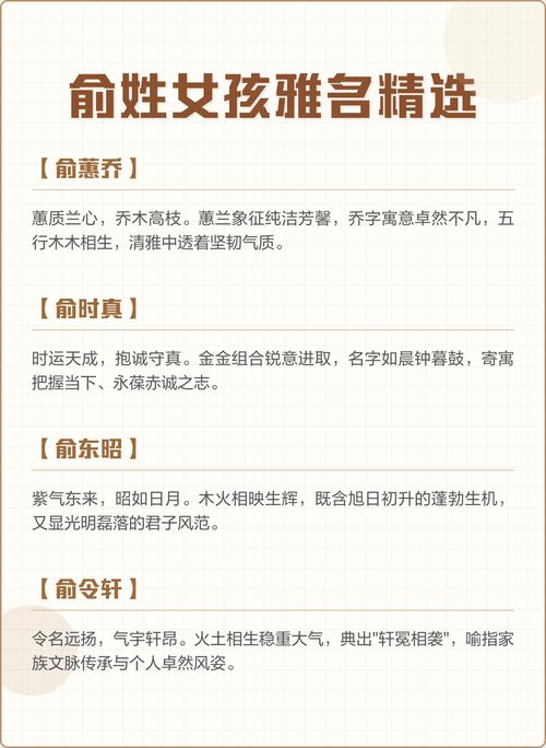 2020年，姓俞的女孩取个洋气的名字叫什么好听？