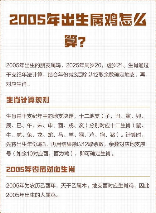 2005年对应的生肖是什么？