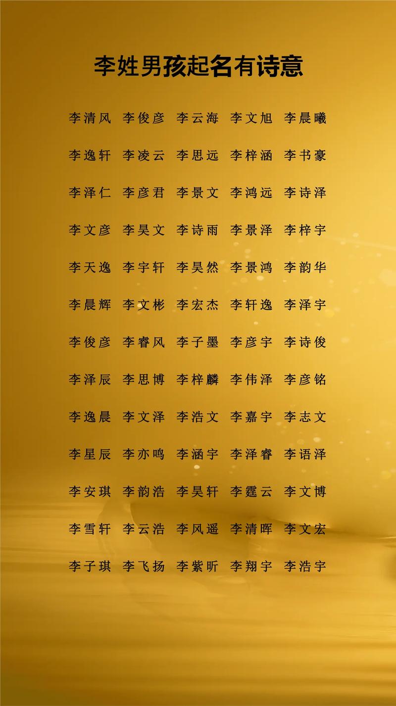 李姓男孩名字中缺少木字旁，有没有什么好建议？