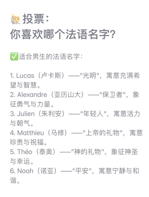 2019年最受欢迎的十大法语男生名字有哪些？