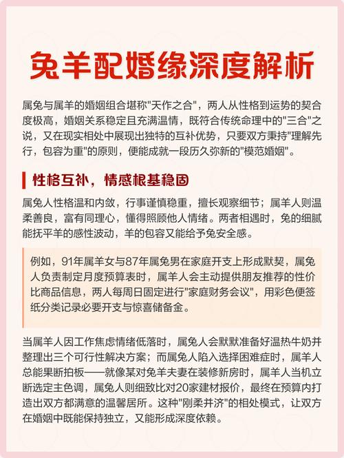 属兔和属羊的婚姻搭配是否合适，有没有什么特别的讲究或禁忌？