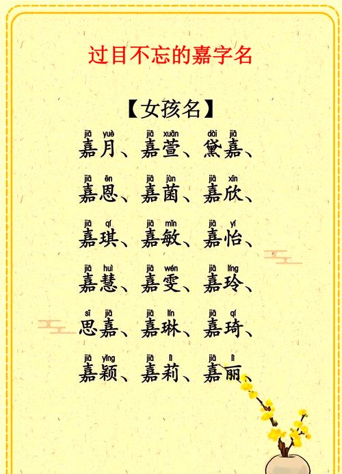 如何为男孩取带有嘉字的名字？
