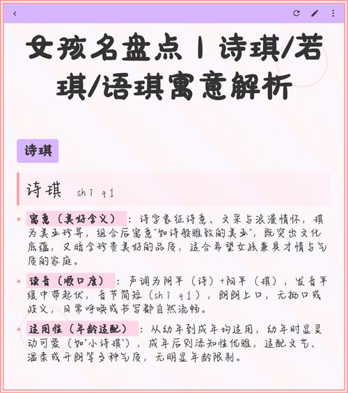 女孩名字叫诗琪寓意美好，这个名字怎么样呢？
