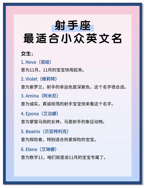 射手座起什么名字既好听又充满个性？