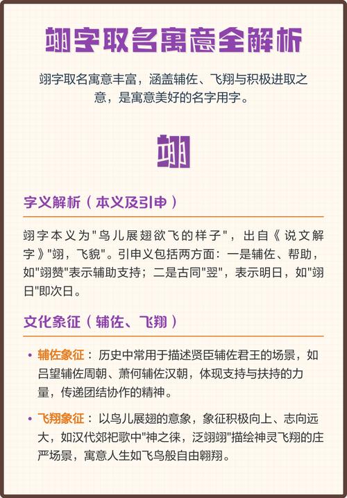 翊字取名男孩有哪些寓意和含义？