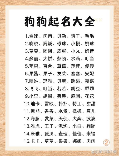 有哪些呆萌可爱的小狗名字，听起来既好听又充满萌感呢？