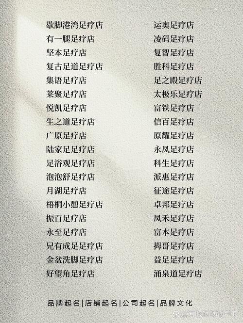 足疗养生馆如何取一个既大气又好记的名字？