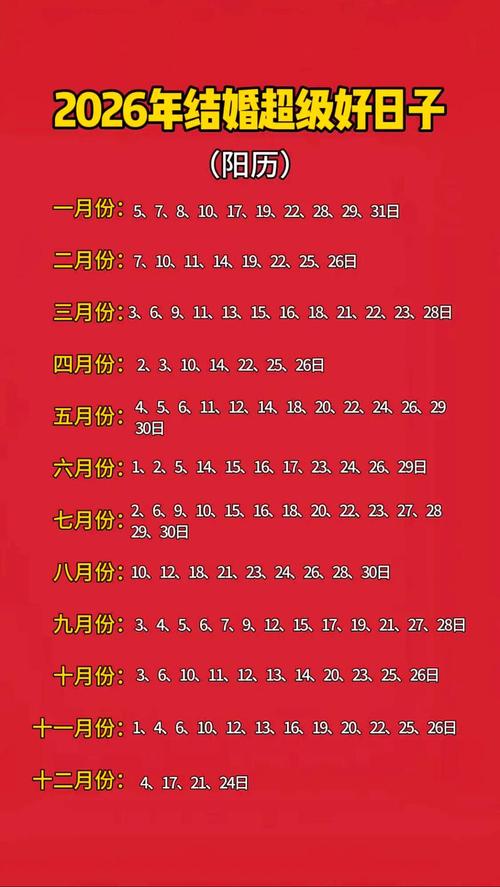 2026年二月哪些日子适合女方的结婚吉日？