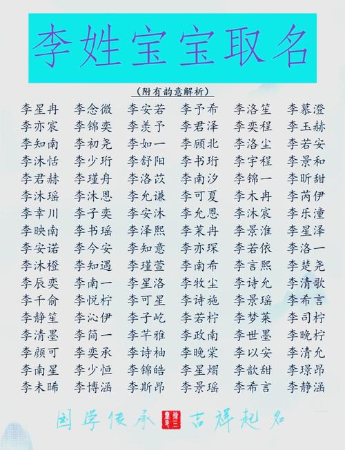 有没有姓李的属猪宝宝好名字推荐？