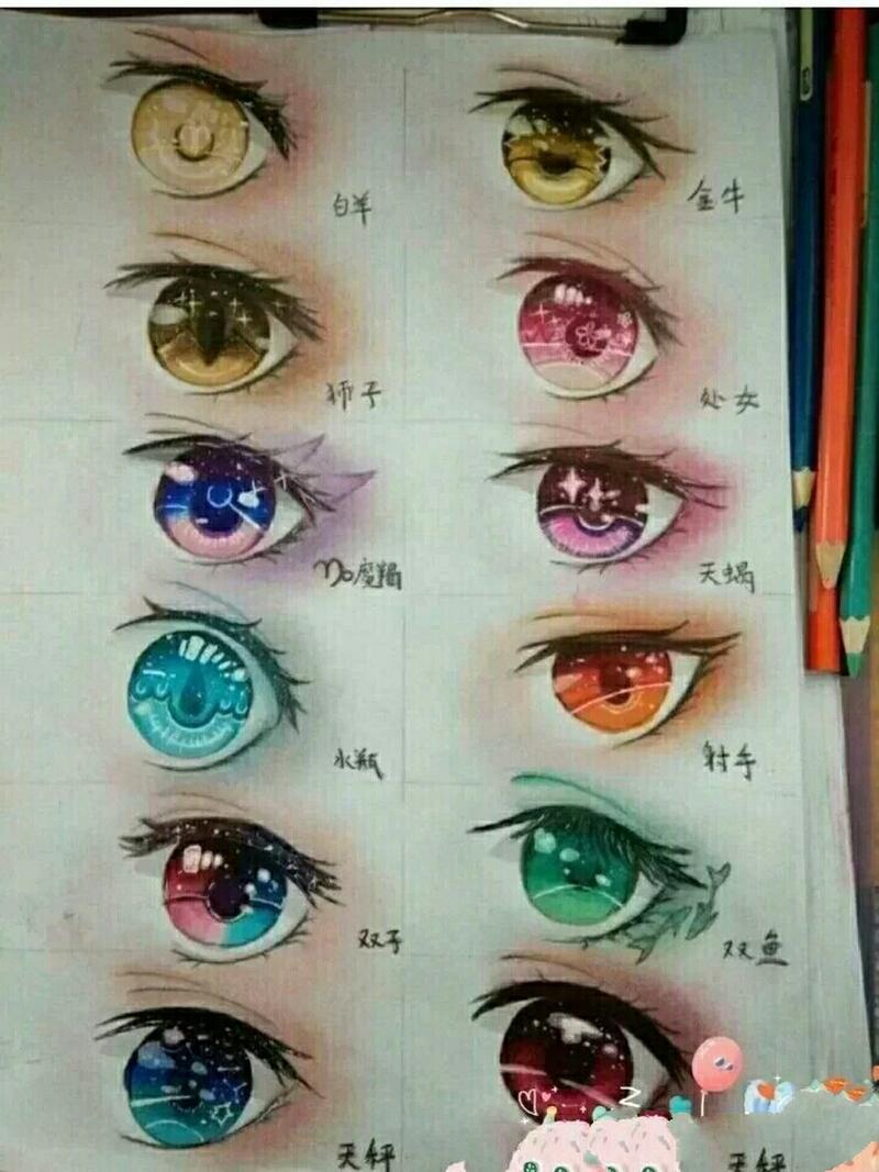 如何用梦幻马克笔画出十二星座的眼睛？初学者必看教程！