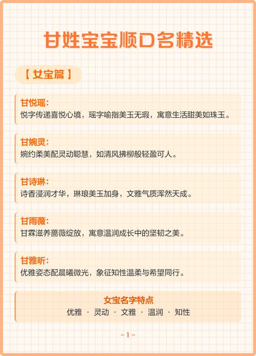 甘姓男孩取什么名字既顺口又好听？