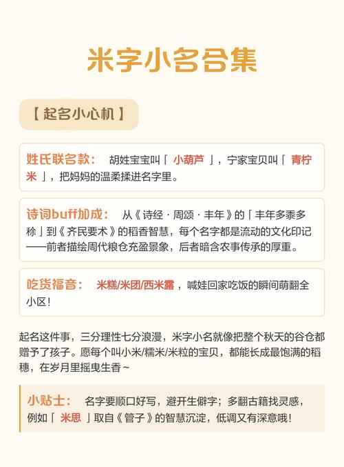 有哪些带米字的小名适合男孩？分别有什么寓意？