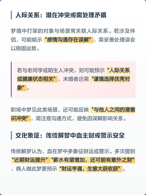 梦见与人打架至出血预示着什么征兆？