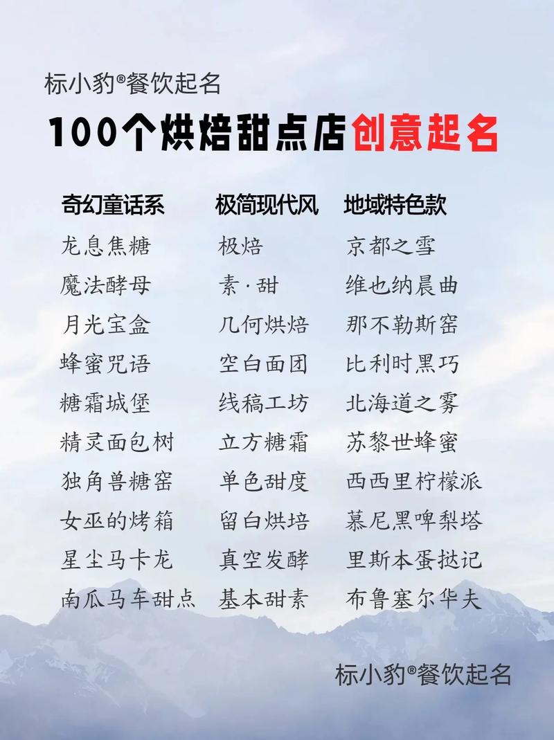 有没有创意的私人烘焙工作室名字推荐？