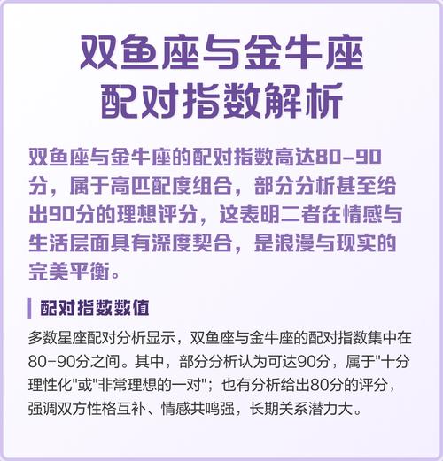 双鱼座和金牛座配对指数是多少？